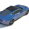 Blue Luxury Sports Car With Sleek Body Black Wheels And Modern Design