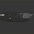 Cosmic Aerospace Sci-Fi Spaceship Model With Glowing Engine And Cockpit Design