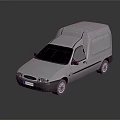 White Delivery Van 3D Rendered With Smooth Body On Dark Reflective Background 3d model