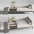 Modern chaise longue sofa stool multi-person sofa 3d model