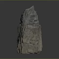 Tall Layered Natural Rock Formation In Scenic Mountain Landscape View