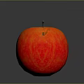 Fresh Juicy Red Apple With Green Leaf And Brown Stem