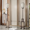 Chinese floor lamp floor lamp combination 3d model