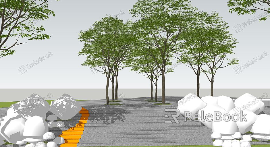 Modern Step Step Landscape model