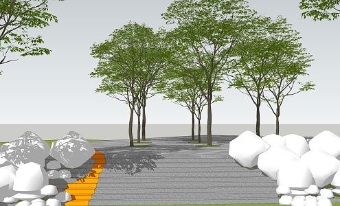 Modern Step Landscape 3d model