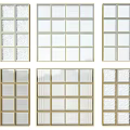Various Decorative Glass Partition Designs Featuring Grid And Textured Patterns For Interiors 3d model