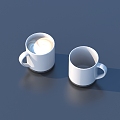 Milk coffee cup 3d model