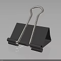 Sturdy Metallic Silver Paperclip Holding Black Folder Desk Office Stationery Supplies Organizer