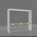 Modern White Frame Display Shelf With Wooden Shelf For Home And Retail