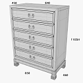 Traditional Style Wooden Chest of Drawers with Golden Handles and Carved Leg Details