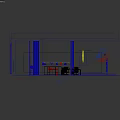 Modern Office Desk And Chair Set With Computer Monitors Bookshelf And Potted Plant