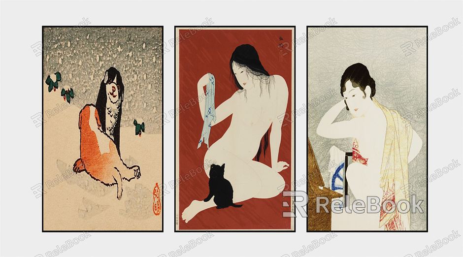 Japanese-style figure painting Ukiyo-e model