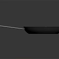 Black Frying Pan With Silver Handle And Three Fried Eggs On Dark Background 3d model