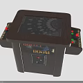 Retro Arcade Gaming Machine with Wooden Case Screen Joysticks and Buttons Featuring Classic DOOM Game