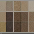 Various Wooden Flooring Samples With Herringbone Patterns And Multiple Colors 3d model