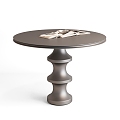 Cream Style Dining Table Round Dining Table Metal Dining Table Vintage Dining Table Negotiation Table 3d model