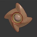Smart Machine Fidget Spinner With Golden Blades Central Sphere And Symmetrical 3D Design