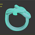 Contemporary Elegant Jewelry Ring With Unique Metallic Abstract Flowing Lines Design