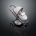 Modern Baby Stroller In White Gray With Canopy Wheels And Comfortable Seat