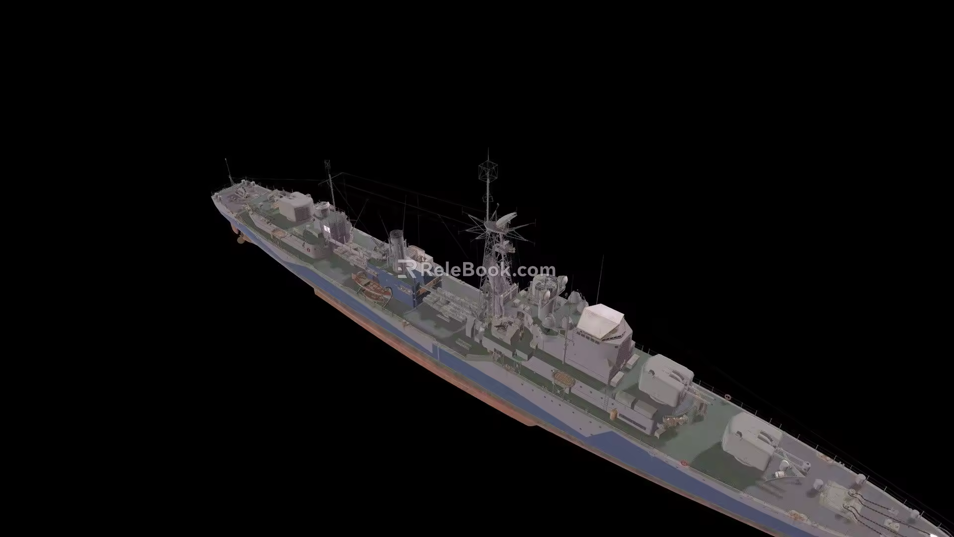 modern warship battleship destroyer 3d model