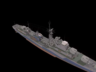 modern warship battleship destroyer 3d model