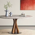 Retro Style Dining Table Medium Style Dining Table Silent Style Dining Table 3d model