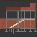 Scenic Landscape With Red Rock Structures Green Vegetation Staircase Paths And Platforms