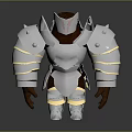 Medieval Warrior Armor With Silver Plates Gold Accents And Detailed Design