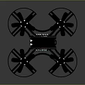 Advanced Electronic Drone With Four Propellers Black Body And Control Panel 3d model