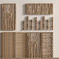 New Chinese Partition Log Railing Trunk Wood 3d model
