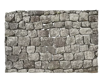 Natural Stone Wall With Irregular Stacked Stones And Rough Textured Surface 3d model