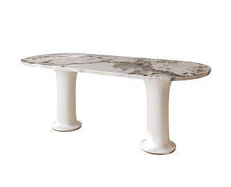 French Light Luxury Dining Table 3d model