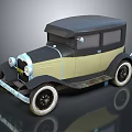Vintage Classic Car With Two Tone Color Round Headlights And Retro Body Design