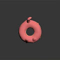 Cute Cartoon Cat Shaped Donut With Pink Frosting Yellow Base And Smiling Face
