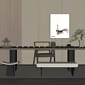 Modern Tea Table and Chair Tea Table and Chair Combination 3d model