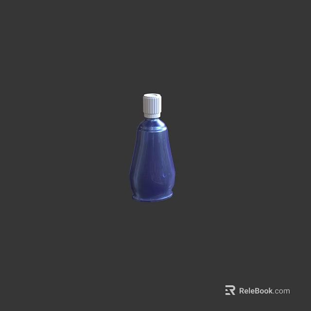 Elegant Blue Perfume Bottle With White Cap For Cosmetics Collection 3d model 