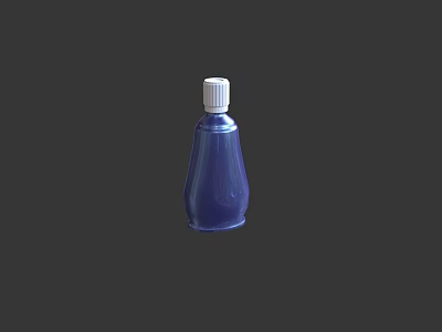 Elegant Blue Perfume Bottle With White Cap For Cosmetics Collection 3d model