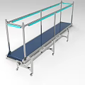Industrial Conveyor Equipment with Metal Frame Blue Belt and Wheels for Factory Material Handling