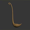 Elegant Golden Long Handle Spoon With Decorative Head For Daily Household Use