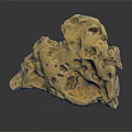 Natural Gold Nugget With Rough Texture And Irregular Shape On Black Reflective Surface