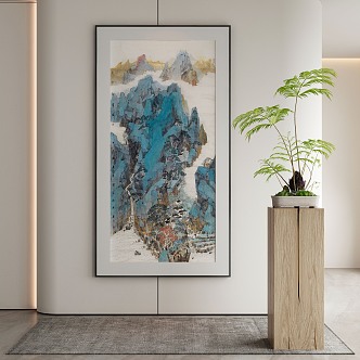 New Chinese Landscape Painting Decorative Painting 3d model