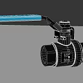 Durable Stainless Steel Ball Valve Featuring Blue Handle And Connection Ports