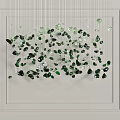 Modern Chandelier with Green and Gold Hanging Crystal Decor Elements 3d model
