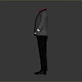 Men's Formal Suit With Gray Blazer Pink Shirt And Black Trousers