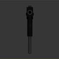 Black Tactical Submachine Gun Design With Folding Stock And Rail System