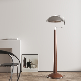 Antique solid wood floor lamp 3d model