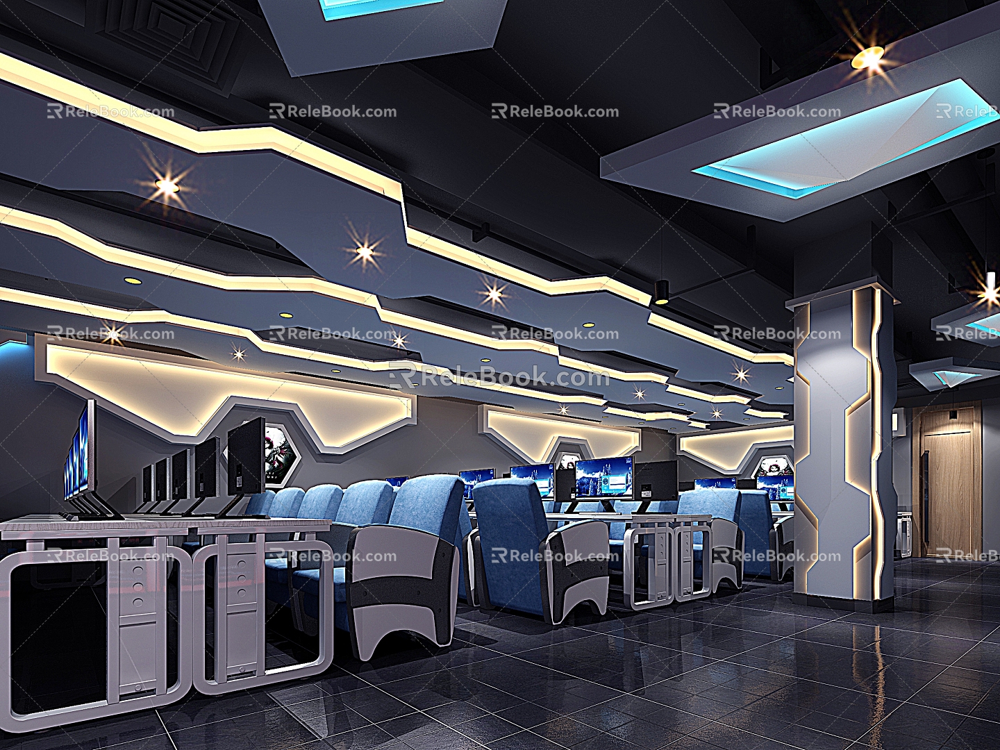 Modern Internet Cafes 3d model