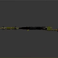 Tactical Gun Featuring Yellow Black Stripes Warning Signs And Decorative Design