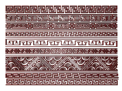 New Chinese Style Flower Lattice Window Carved Hollow Carved Window Corner Carved Gypsum Line Carved Window Pattern Carved 3d model