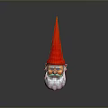Woman Standing With Adorable Garden Gnome Wearing Red Pointed Hat And White Beard